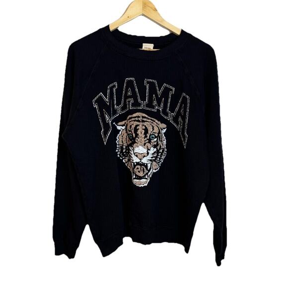 I Stole My Boyfriend’s Shirt Tops - I Stole My Boyfriends Shirt Black Tiger Mama Sweatshirt XL Distressed USA Made